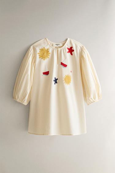 ROBE DE PLAGE ENFANT BRODÉE - Crème de Zara - Image 0