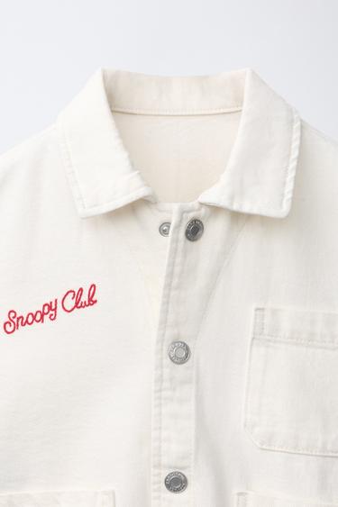 SNOOPY PEANUTS™ TWILL OVERSHIRT - Ecru by Zara - Image 2