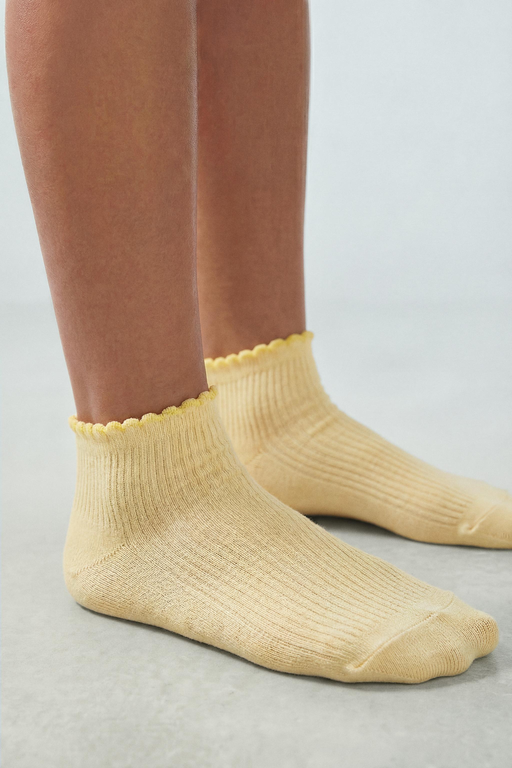 FIVE-PACK OF CONTRAST WAVE ANKLE SOCKS