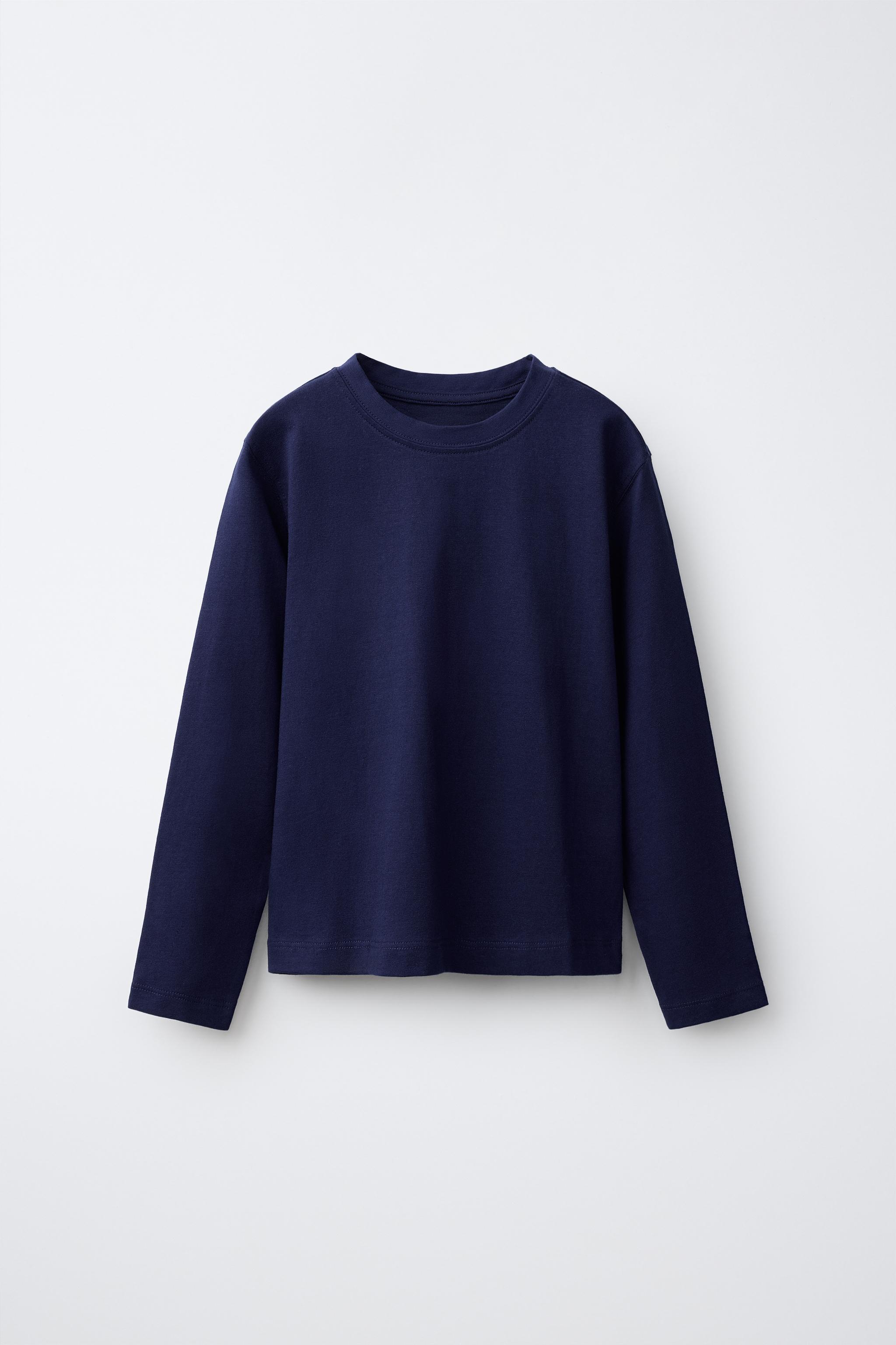 Детские футболки Zara PLAIN LONG SLEEVE T-SHIRT