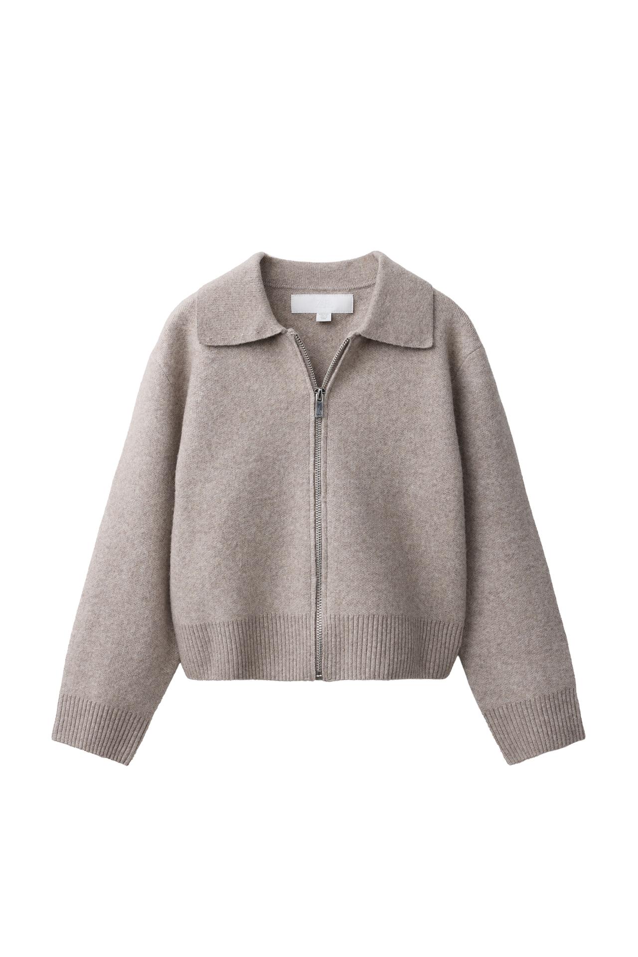 POLO COLLAR KNIT CARDIGAN