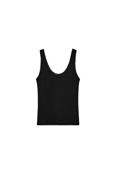 CONTRAST STRAP TOP - Black by Zara