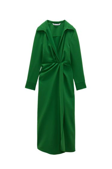 PLEATED MIDI DRESS