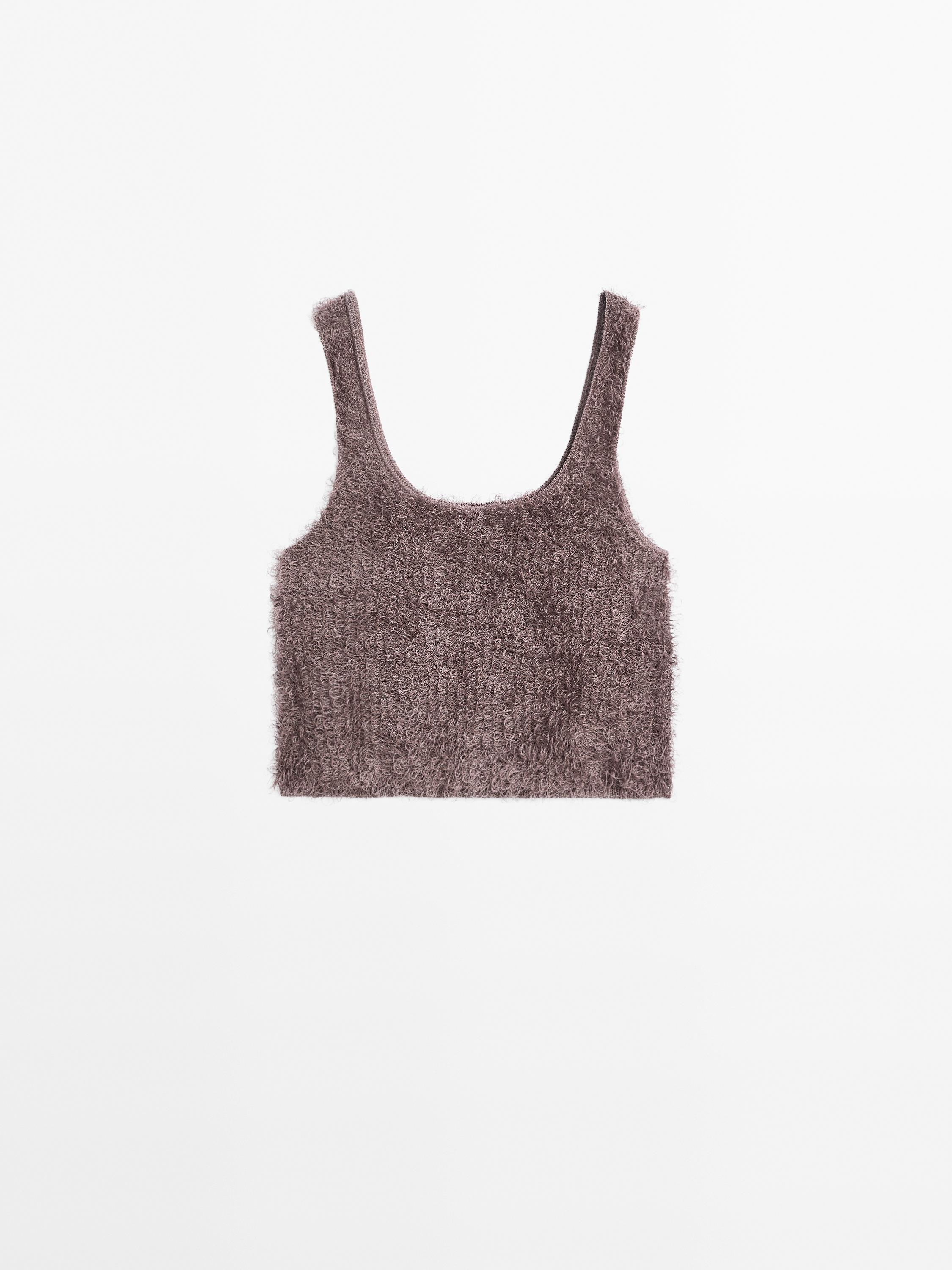 Bouclé knit top with thread detail - Studio - Pale pink Bouclé knit top with thread detail - Studio - Pale pink
