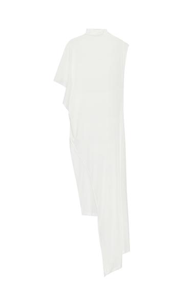 Zara ASYMMETRIC DRAPED TOP - White