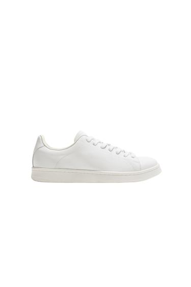 Zara LEATHER SNEAKERS - White