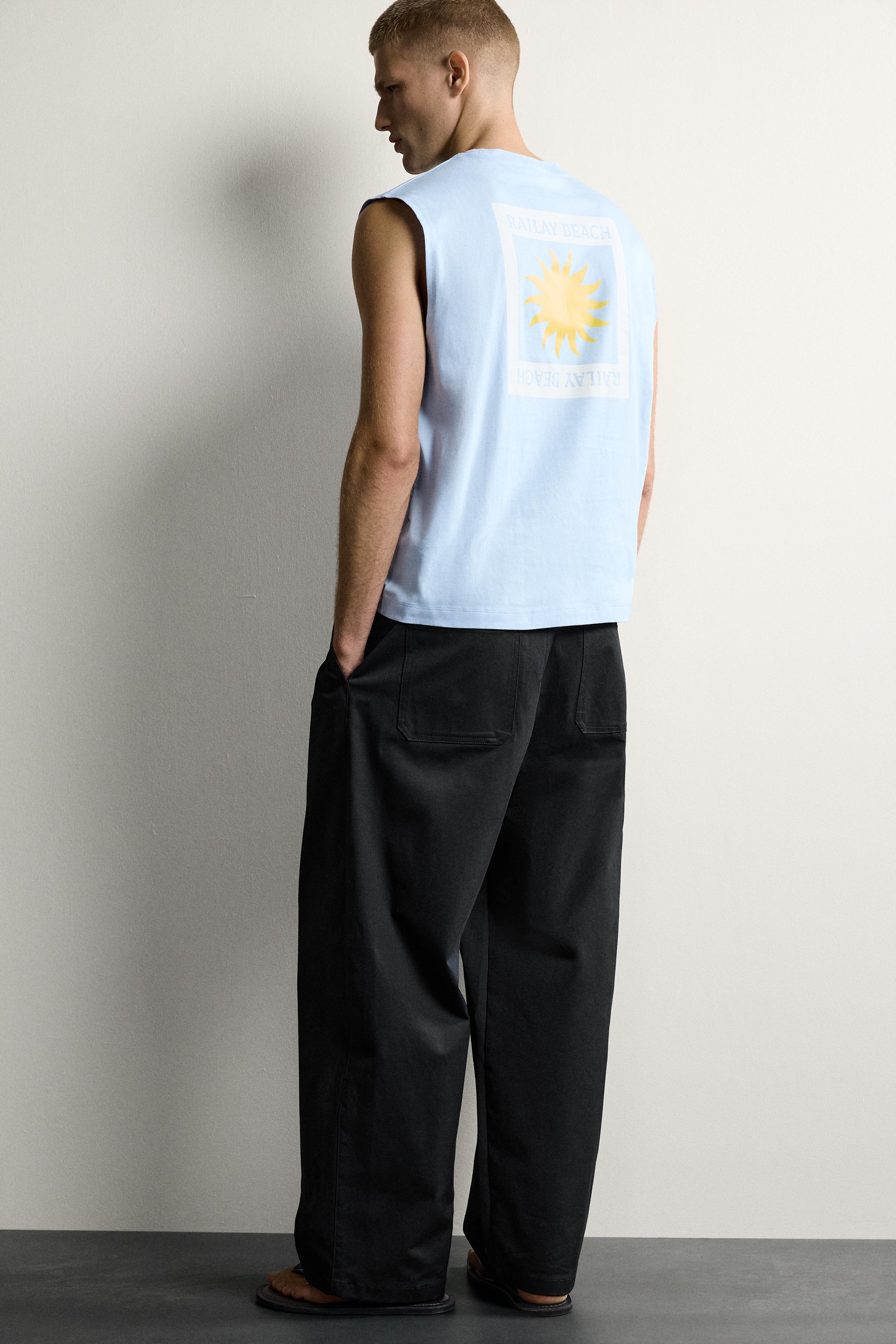 Мужские топы Zara SUN GRAPHIC TANK TOP — фото 5