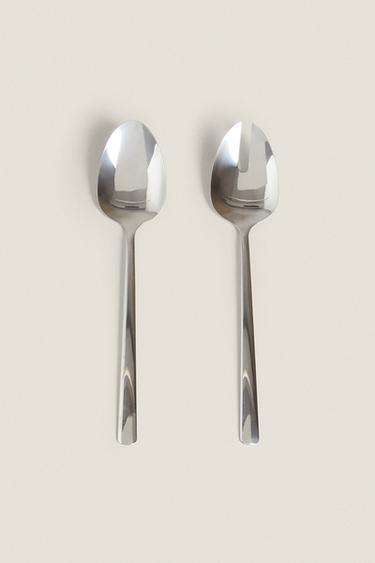 SET OF SHINY STEEL SALAD CUTLERY (SET OF 2) - Multicoloured by Zara