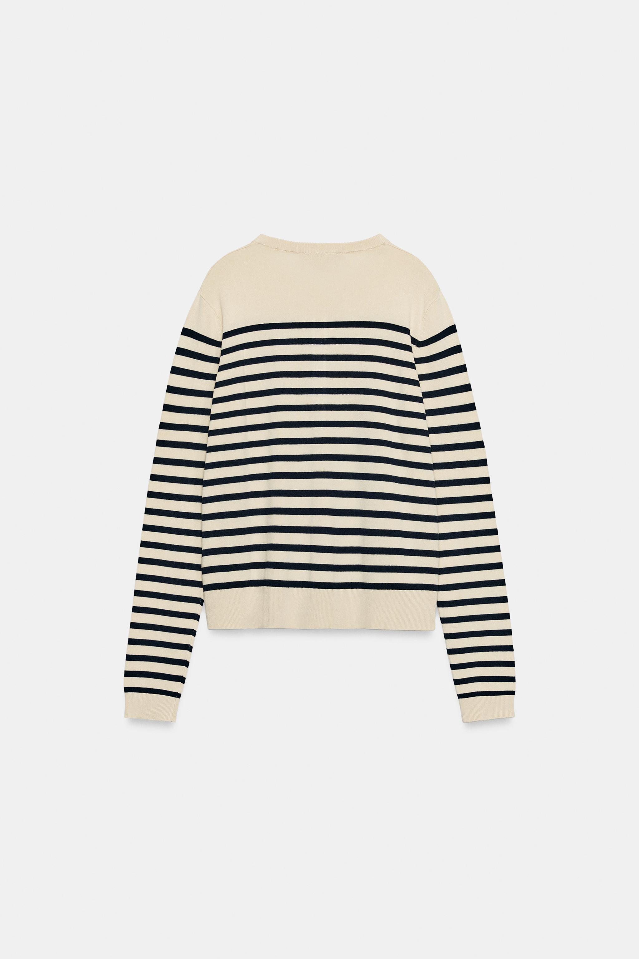 Zara ÇİZGİLİ TRİKO HIRKA görsel 6