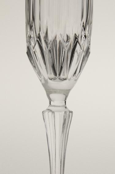 ENGRAVED-EFFECT CRYSTALLINE FLUTE GLASS - Transparent by Zara - Image 2