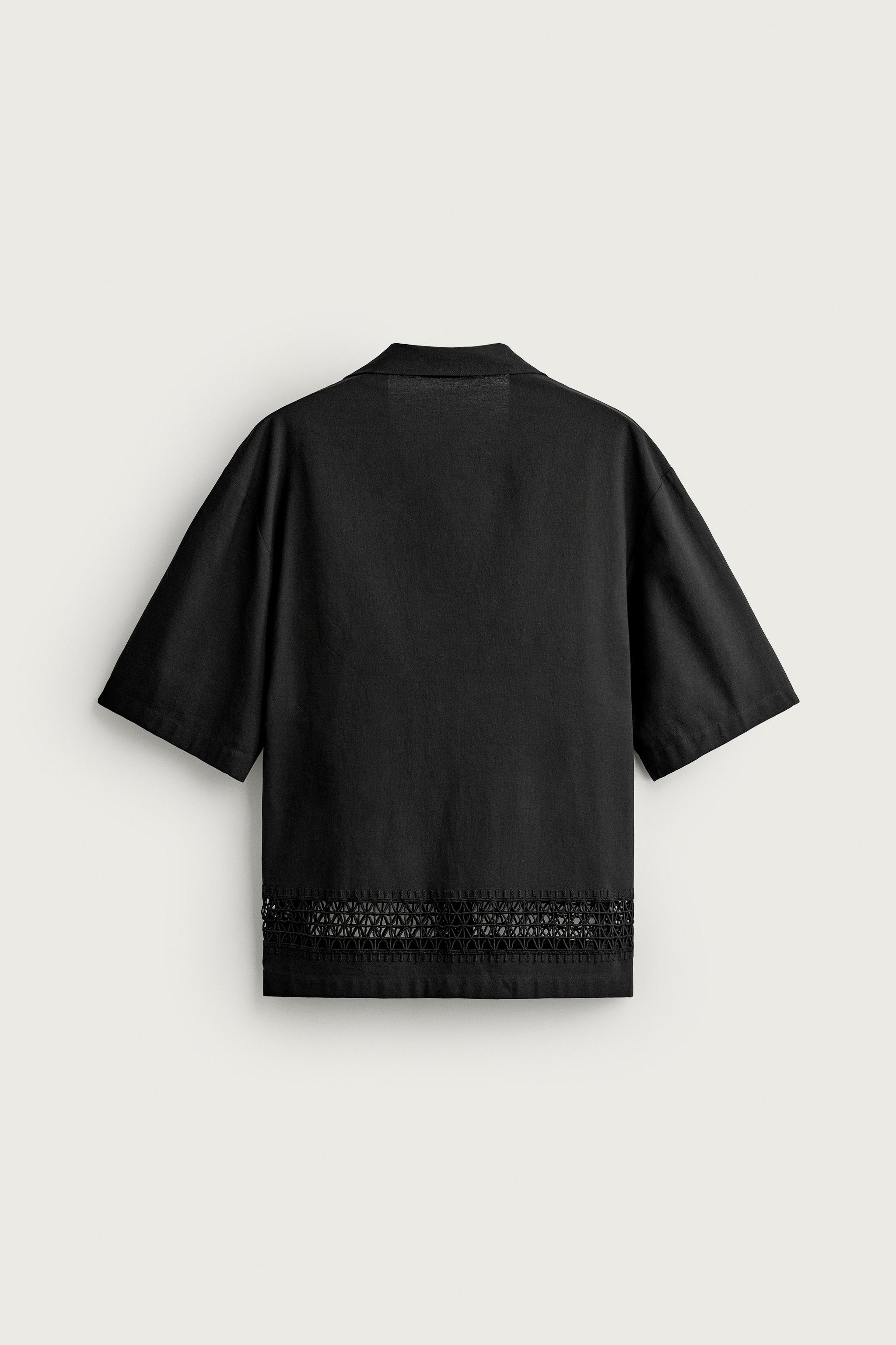 Мужские рубашки Zara RELAXED FIT SHIRT WITH CONTRAST TRIM — фото 7
