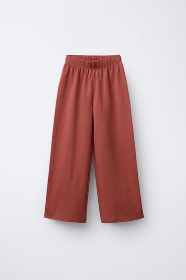 PLAIN INTERLOCK TROUSERS - Brick by Zara