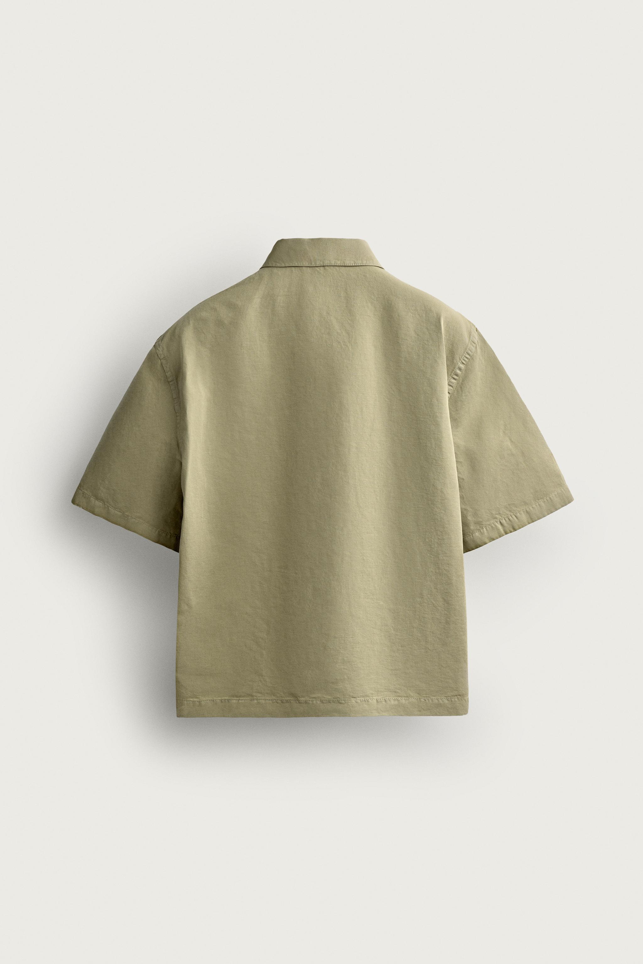 WASHED RELAXED FIT POLO SHIRT — Khaki
