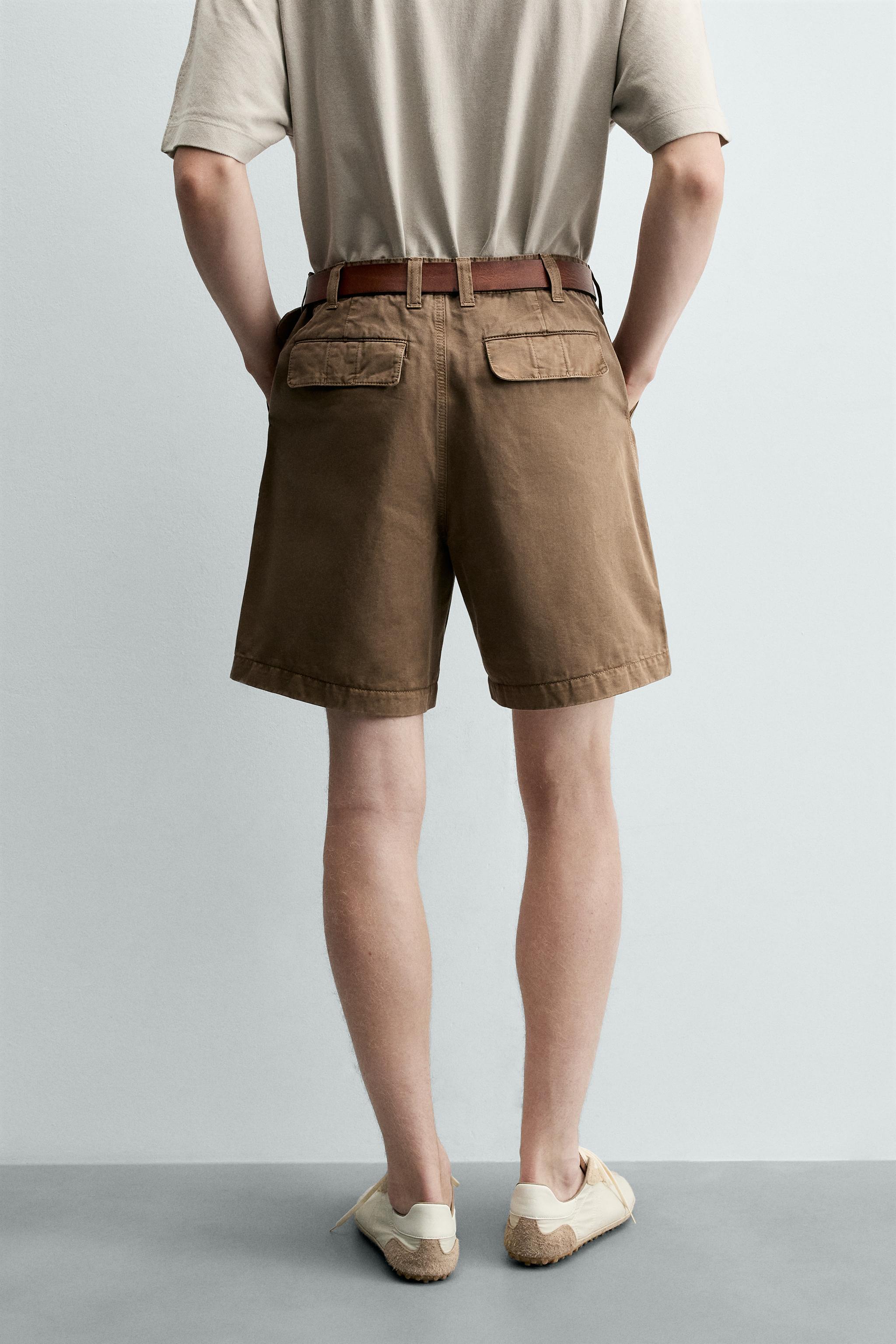 Мужские шорты Zara VINTAGE-WASH BERMUDA SHORTS — фото 3