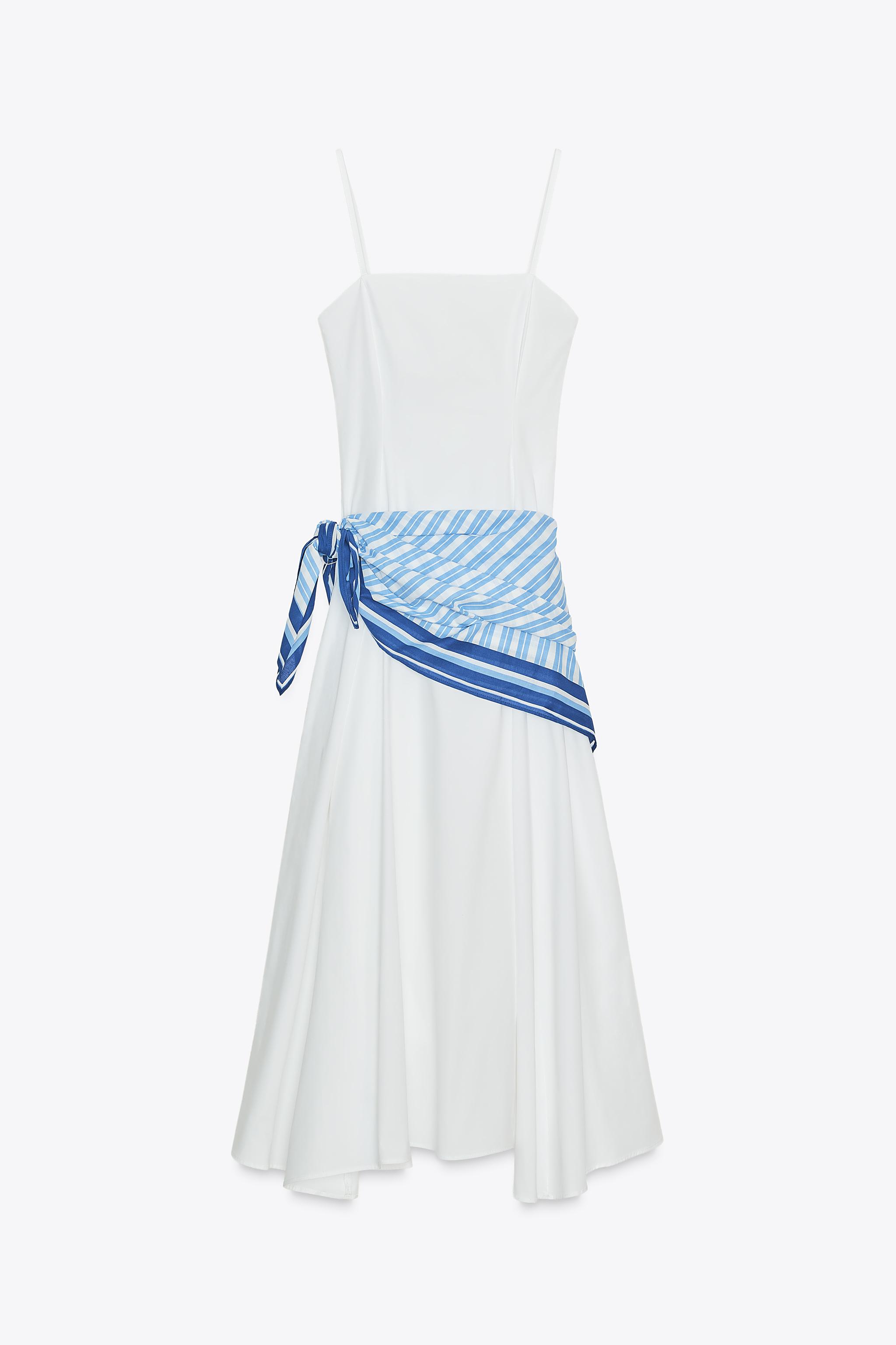 ROBE MIDI FOULARD RAYURES