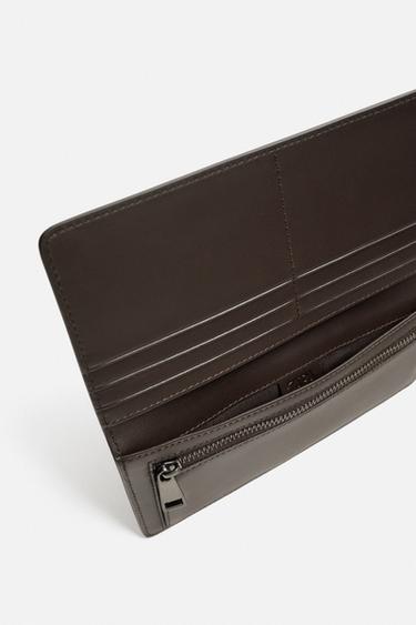 PORTEFEUILLE XL EN CUIR NAPPA - Marron de Zara - Image 3