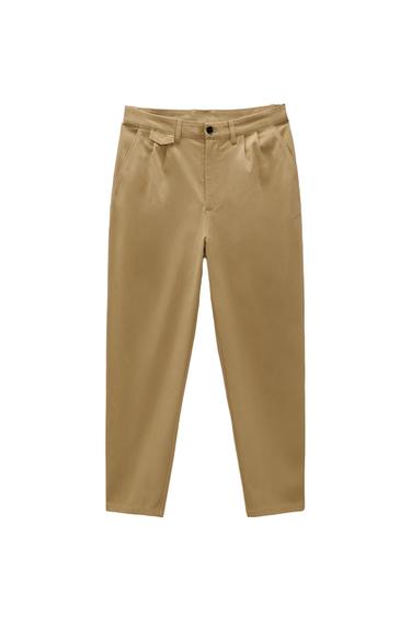PLEATED CHINO TROUSERS