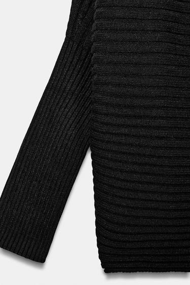PULL EN MAILLE STRUCTURÉE À VOLUME - Noir de Zara - Image 7