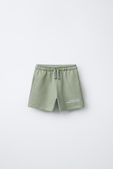 BERMUDA PIQUÉ TEXTO - Khaki de Zara