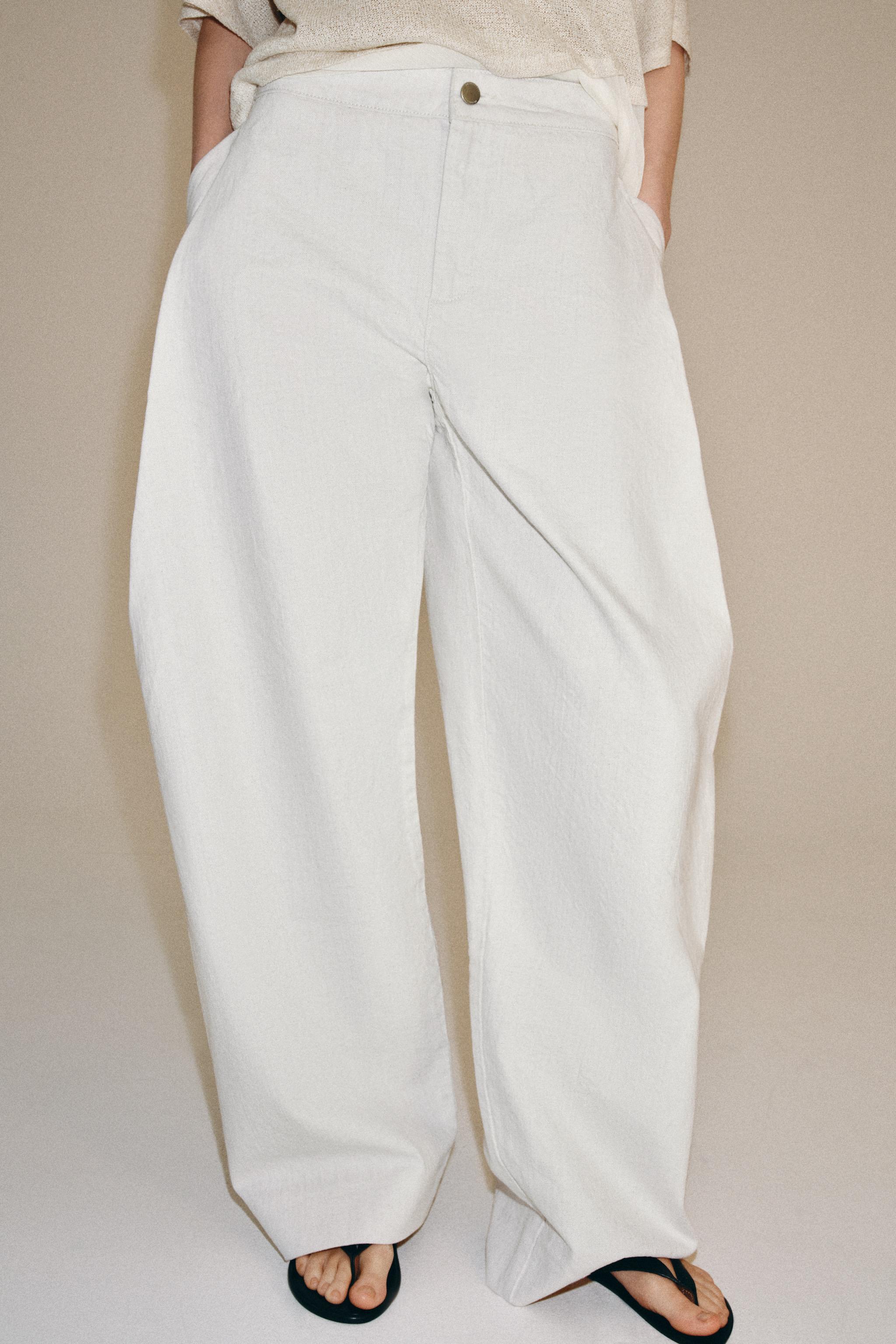 ZW COLLECTION ワイドパンツ - エクリュ | ZARA Japan / 日本