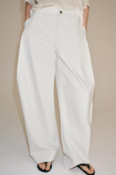 ZW COLLECTION WIDE-LEG PANTS — Ecru 2