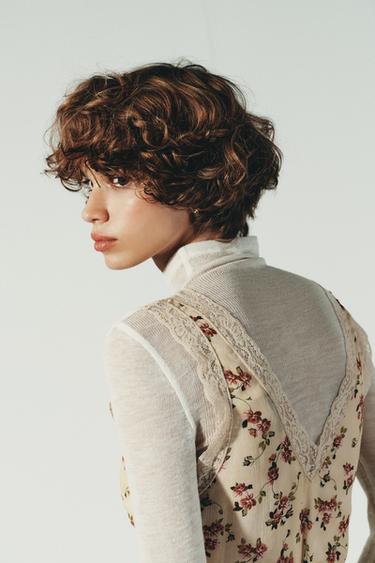FLORAL LACE TOP - Beige by Zara - Image 5