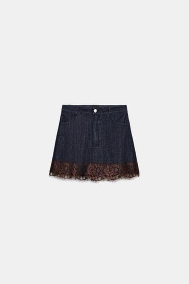 Z1975 DENIM LACE SKORT - Blue by Zara - Image 6