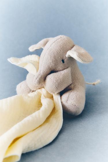 ELEPHANT CUDDLY SOFT TOY - Grey / Beige by Zara