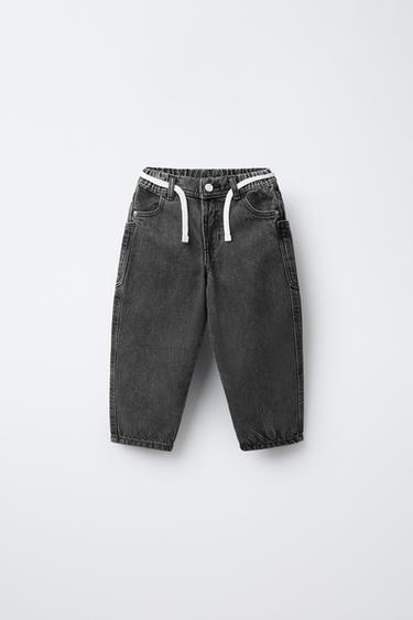 JEANS BAGGY RRIP - E zezë nga Zara