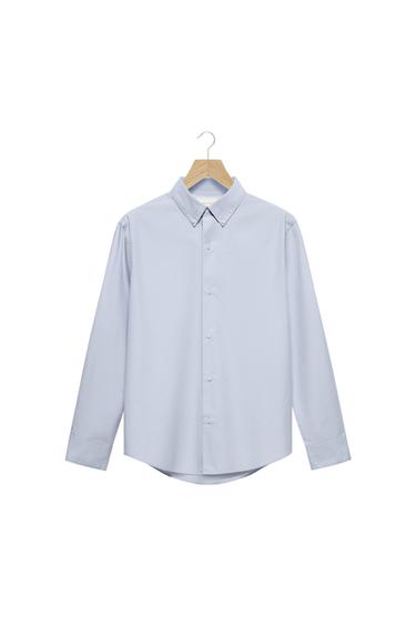 CAMISA REGULAR FIT POPELÍN - Celeste de Zara