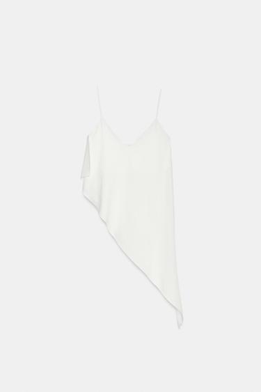 ASYMMETRIC HEAVY COTTON TOP - White by Zara - Image 4