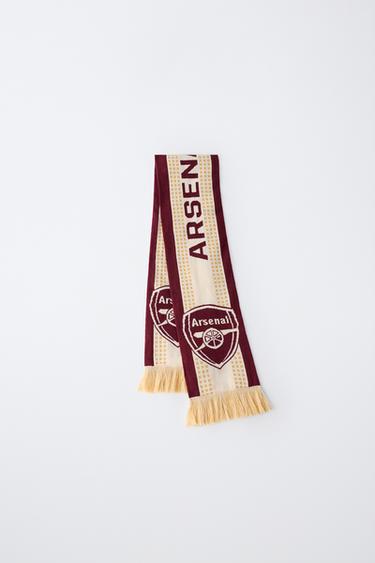 ARSENAL F.C. © PRINTED FRINGED KNIT SCARF - Burgundy by Zara