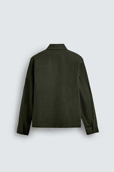 REGULAR FIT OVERSHIRT WITH POCKETS - Khaki by Zara - Image 7