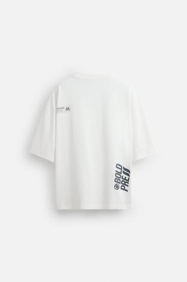 CONTRAST PRINT T-SHIRT - Oyster-white by Zara - Image 7