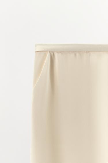 PANTALON SATINÉ DENTELLE - Écru de Zara - Image 7