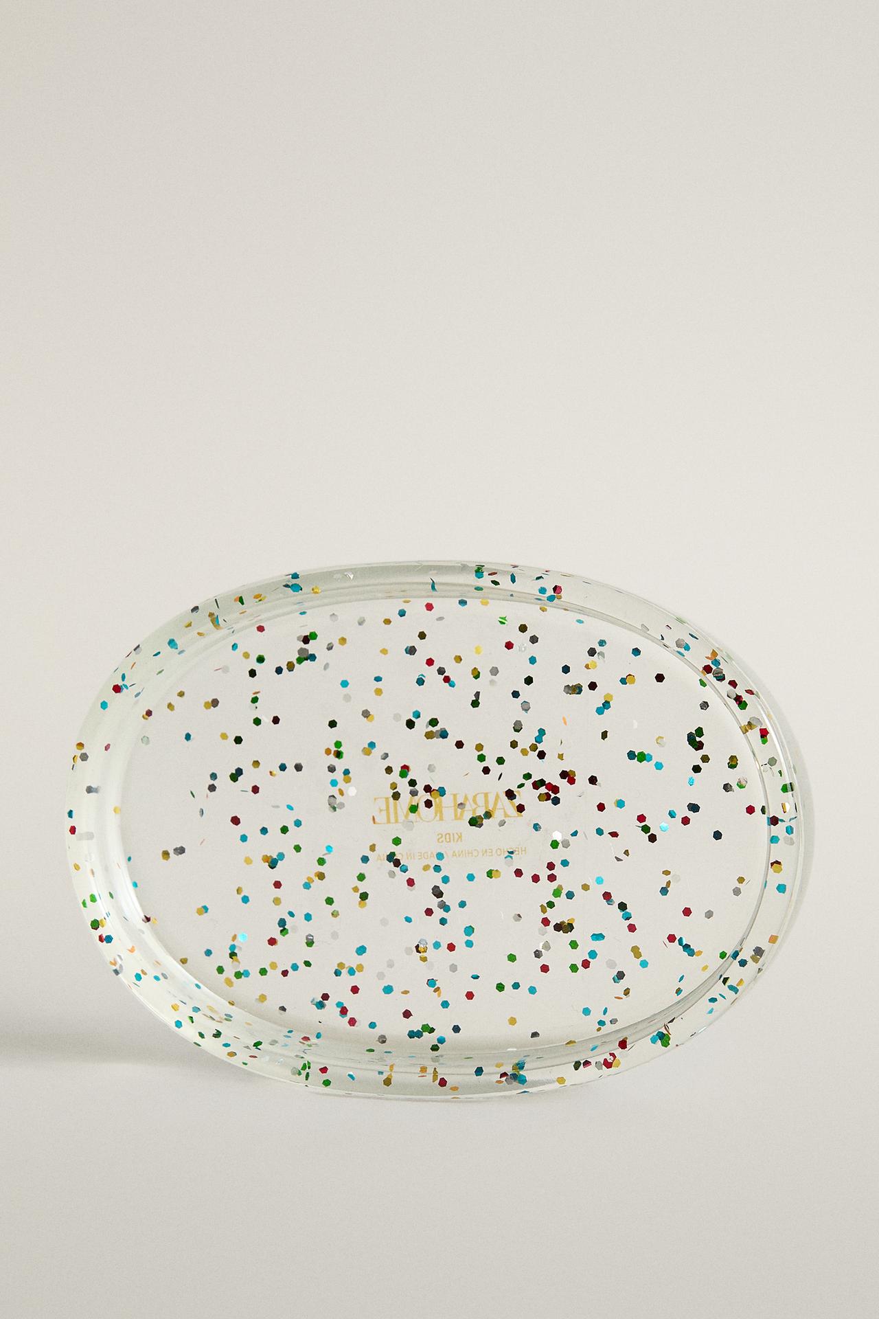 GLITTER RESIN BATHROOM SOAP DISH — Multicoloured