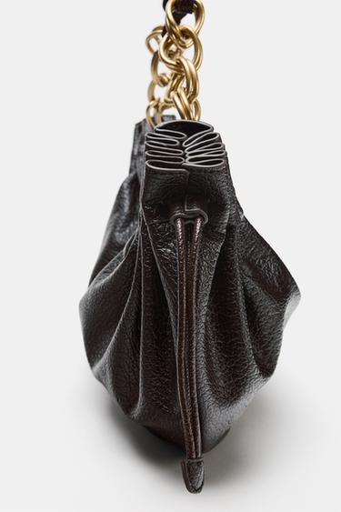SAC PORTÉ ÉPAULE FRONCÉ - Marron de Zara - Image 4