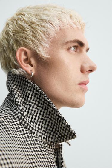 LIMITED EDITION CHECK TEXTURED COAT - Black / White by Zara