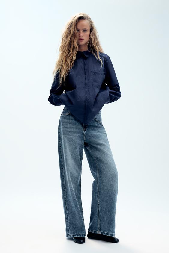 CAMISA NYLON CREMALLERA - Azul noche de Zara - Imagen 0