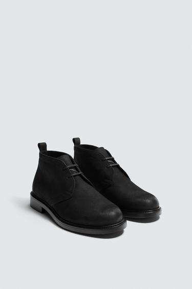 LEATHER BOOTS - Black by Zara