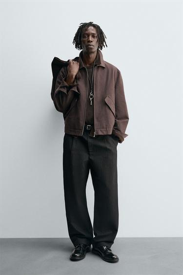 PANTALÓN CHINO ESTRUCTURA RAYAS - Azul de Zara