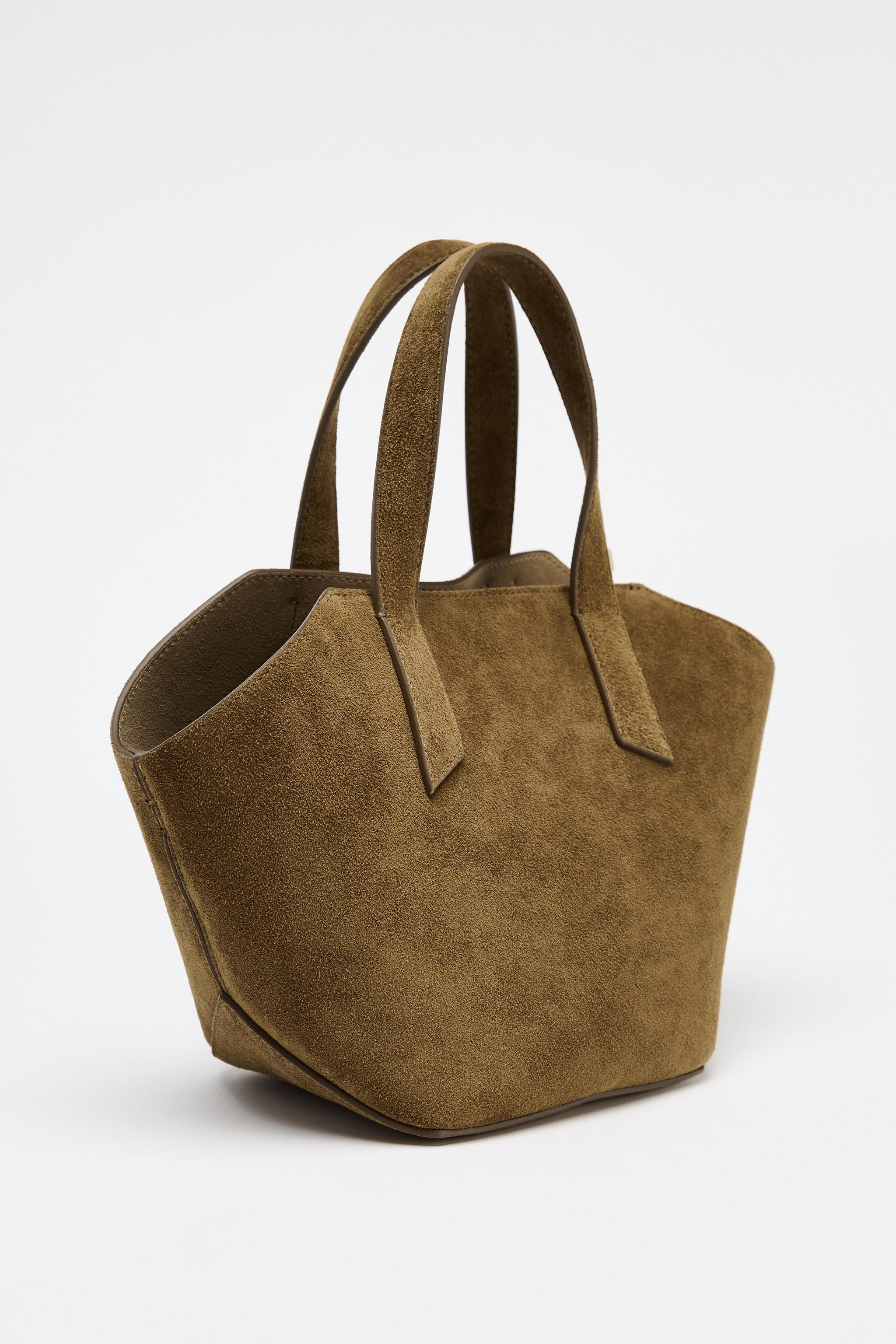 スプリットスエードミニトートバッグ - グリーン | ZARA Japan