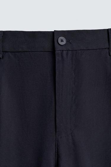 RELAXED FIT FLOWING TROUSERS - Navy blue by Zara - Image 7