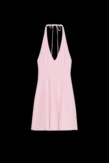 Zara HALTER GODET SHORT DRESS - Dusty pink - Image 0