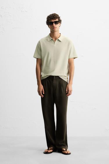 POLO ESTRUCTURA - Verde claro de Zara - Imagen 0