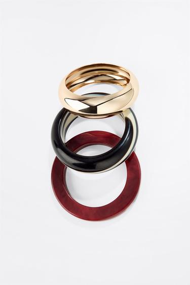 Zara PACK OF 3 RESIN CUFF BRACELETS - Multicolored