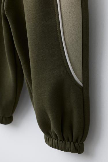 PANTALON JOGGER COULEUR BLOCK - Kaki de Zara - Image 3