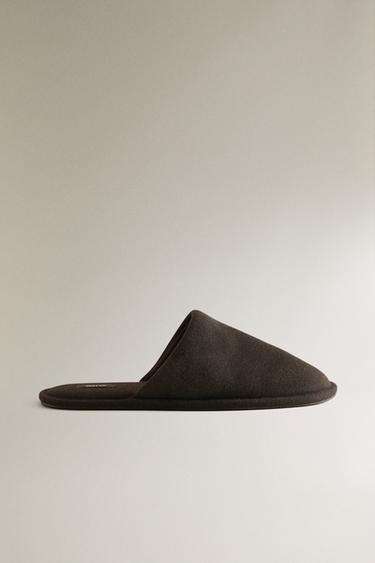 WARM FABRIC SLIPPERS - Brown by Zara - Image 0