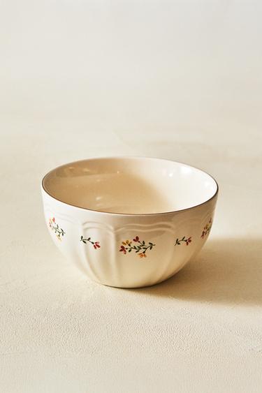 PORCELAIN BOWL WITH FLORAL PRINT - Cream by Zara - Image 5