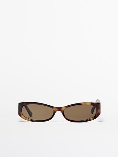 Zara Small elongated sunglasses - Brown - Image 0